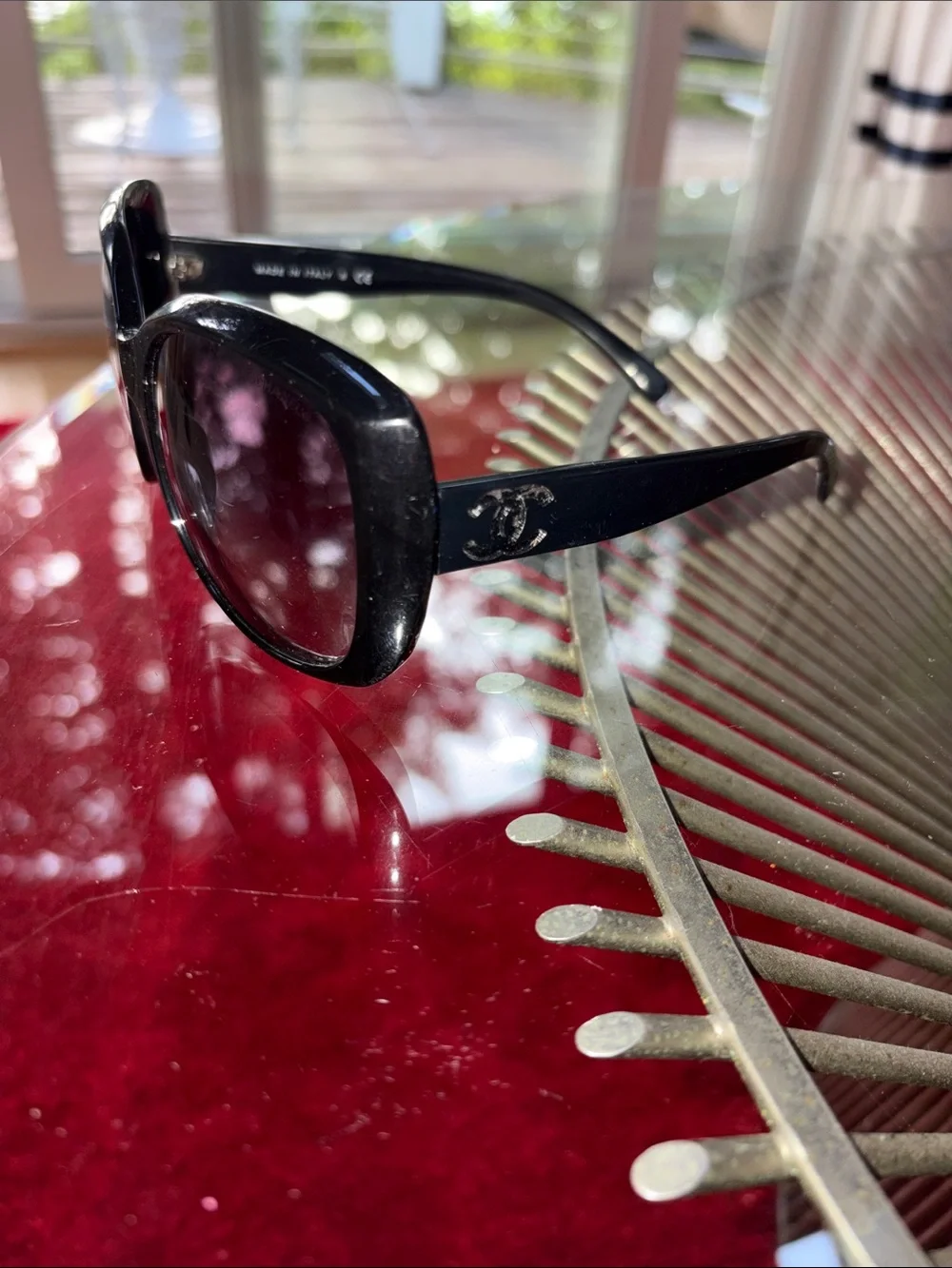 CHANEL Black Oversized Cat-Eye Sunglasses